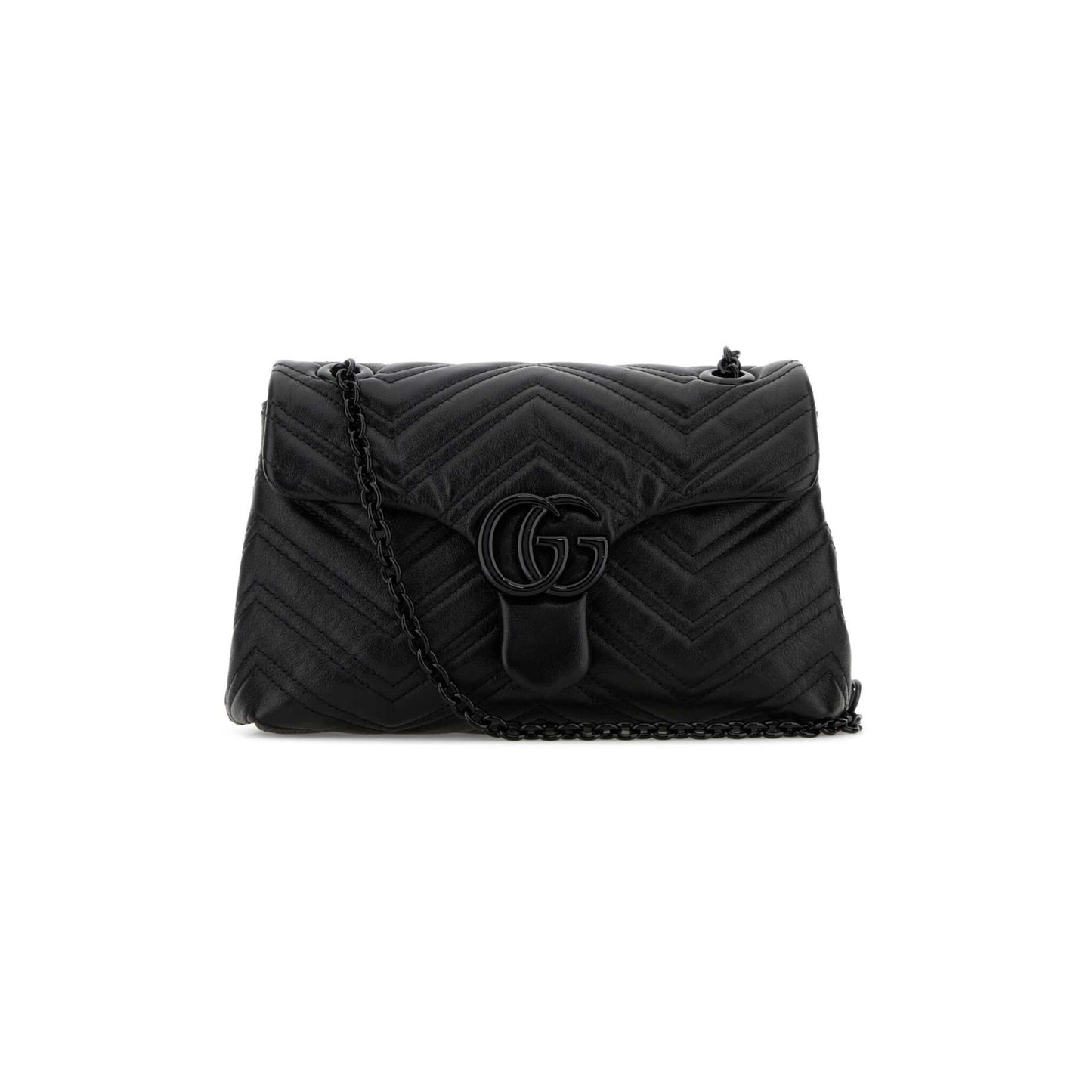 Gucci Mala de Ombro Pequena GG Marmont em Lona — Preto