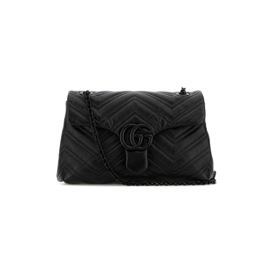 Gucci Mala de Ombro Pequena GG Marmont em Lona — Preto