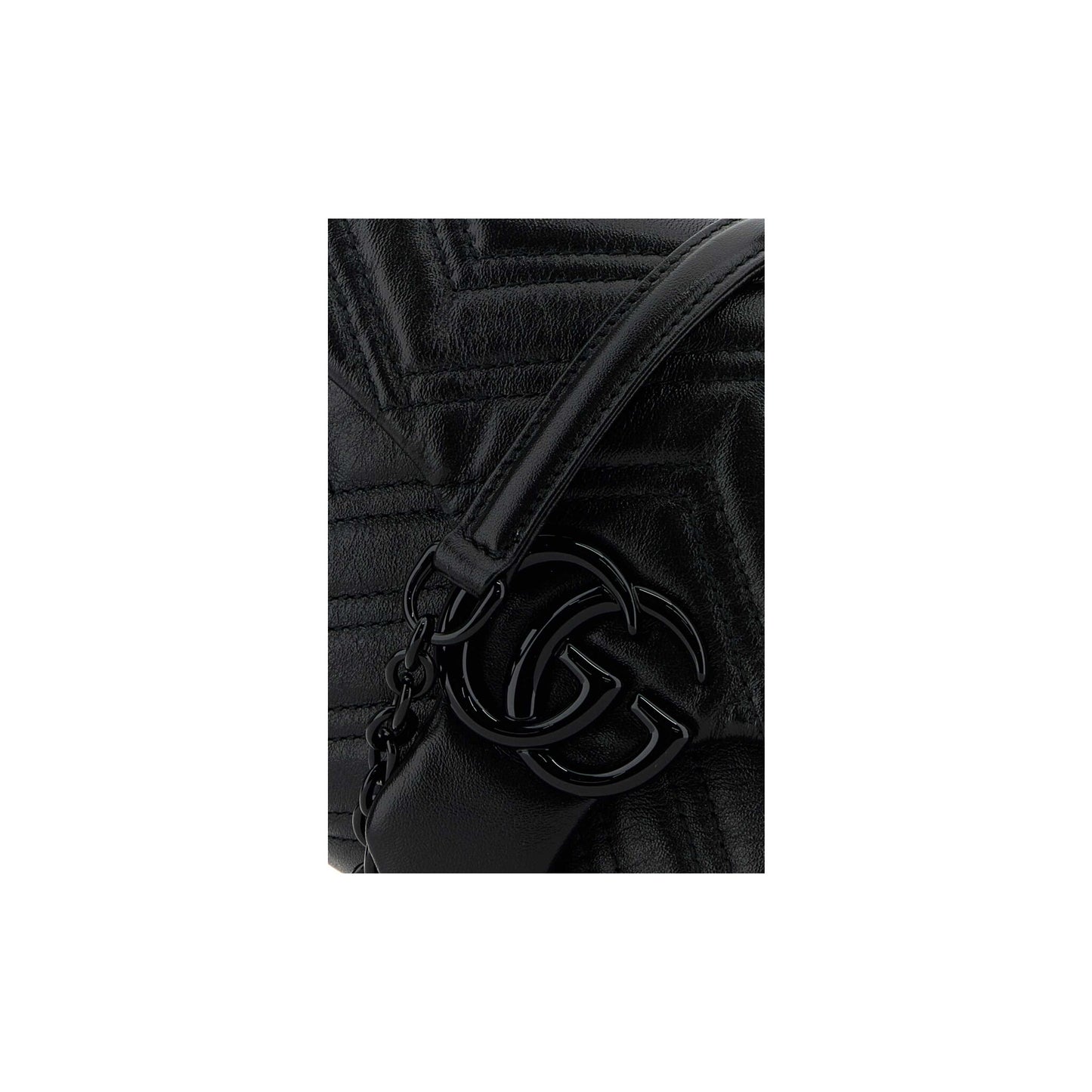 Gucci Mala de Ombro Pequena GG Marmont em Lona — Preto