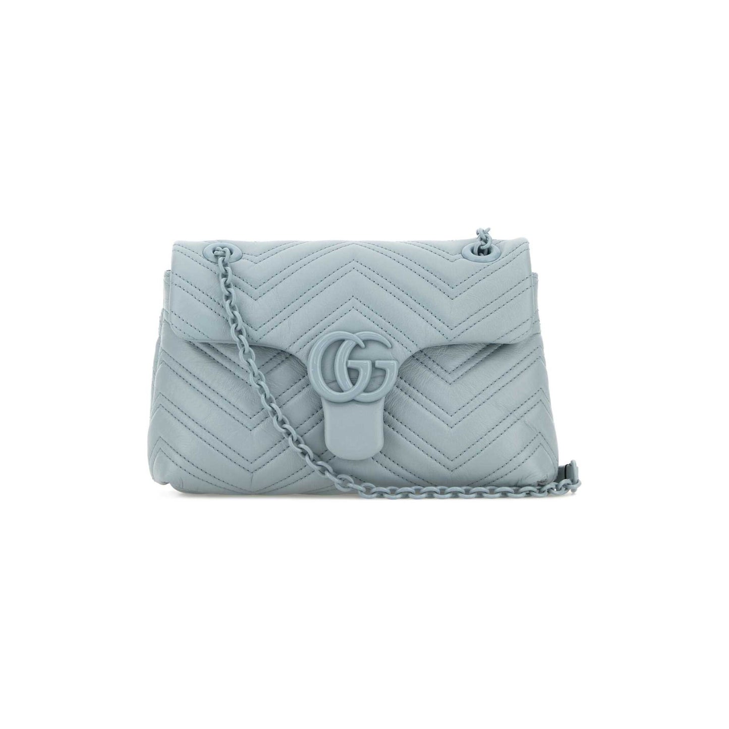 Gucci Mala de Ombro GG Marmont em Pele — Azul
