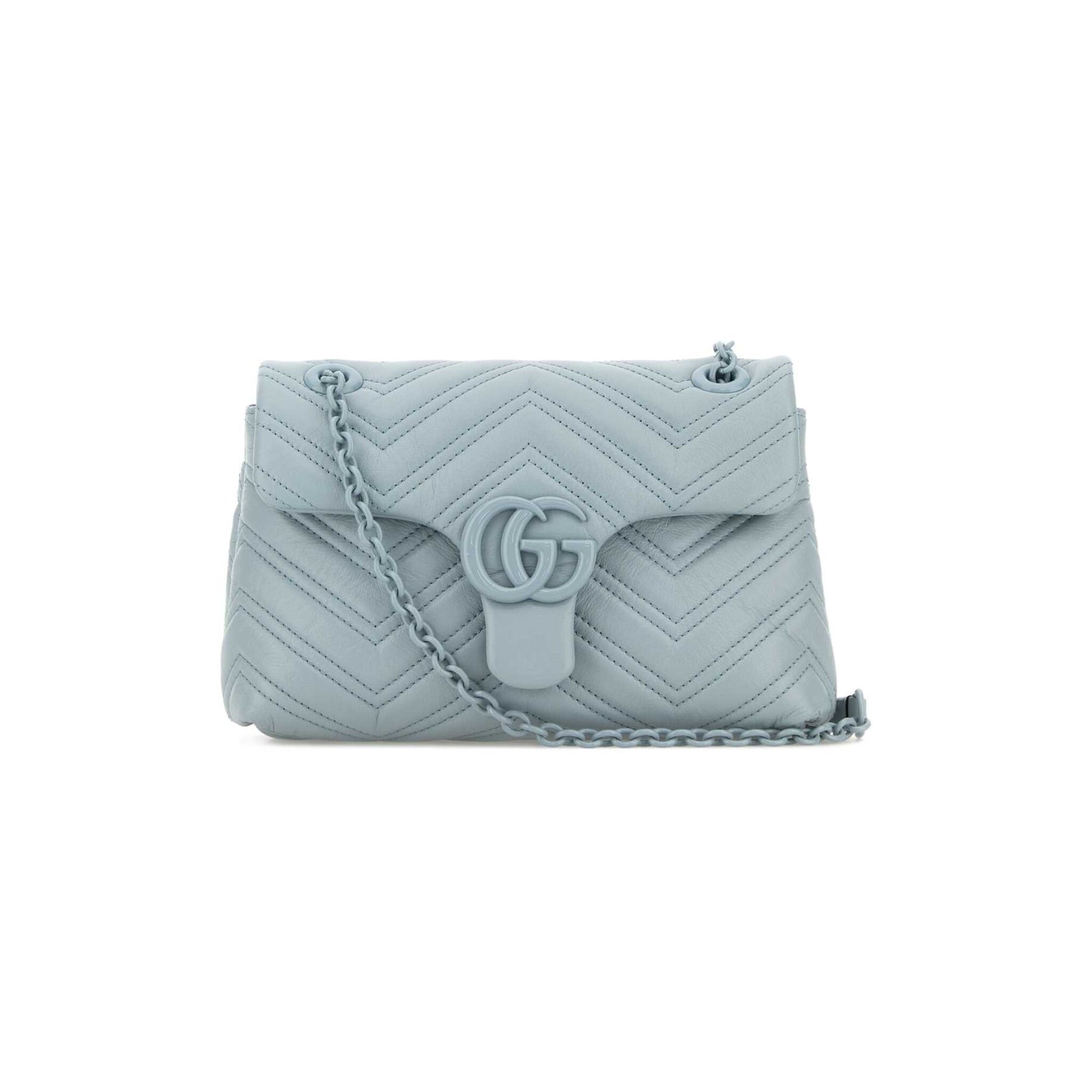 Gucci Mala de Ombro GG Marmont em Pele — Azul