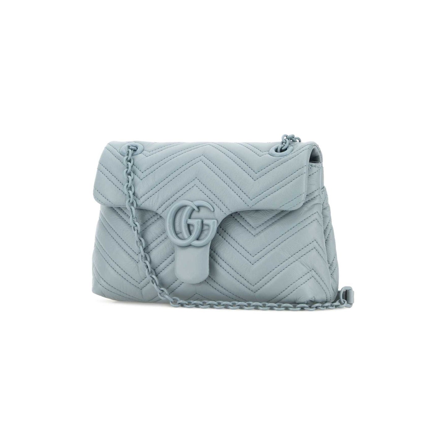 Gucci Mala de Ombro GG Marmont em Pele — Azul