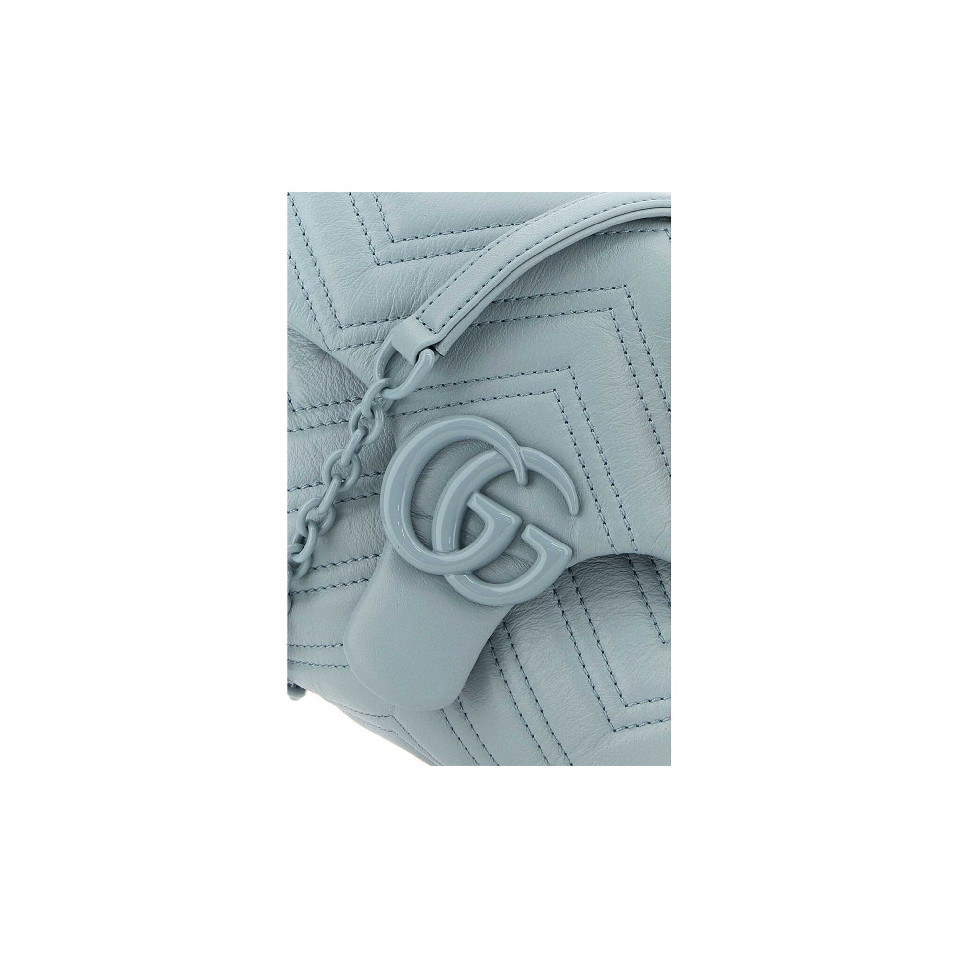 Gucci Mala de Ombro GG Marmont em Pele — Azul