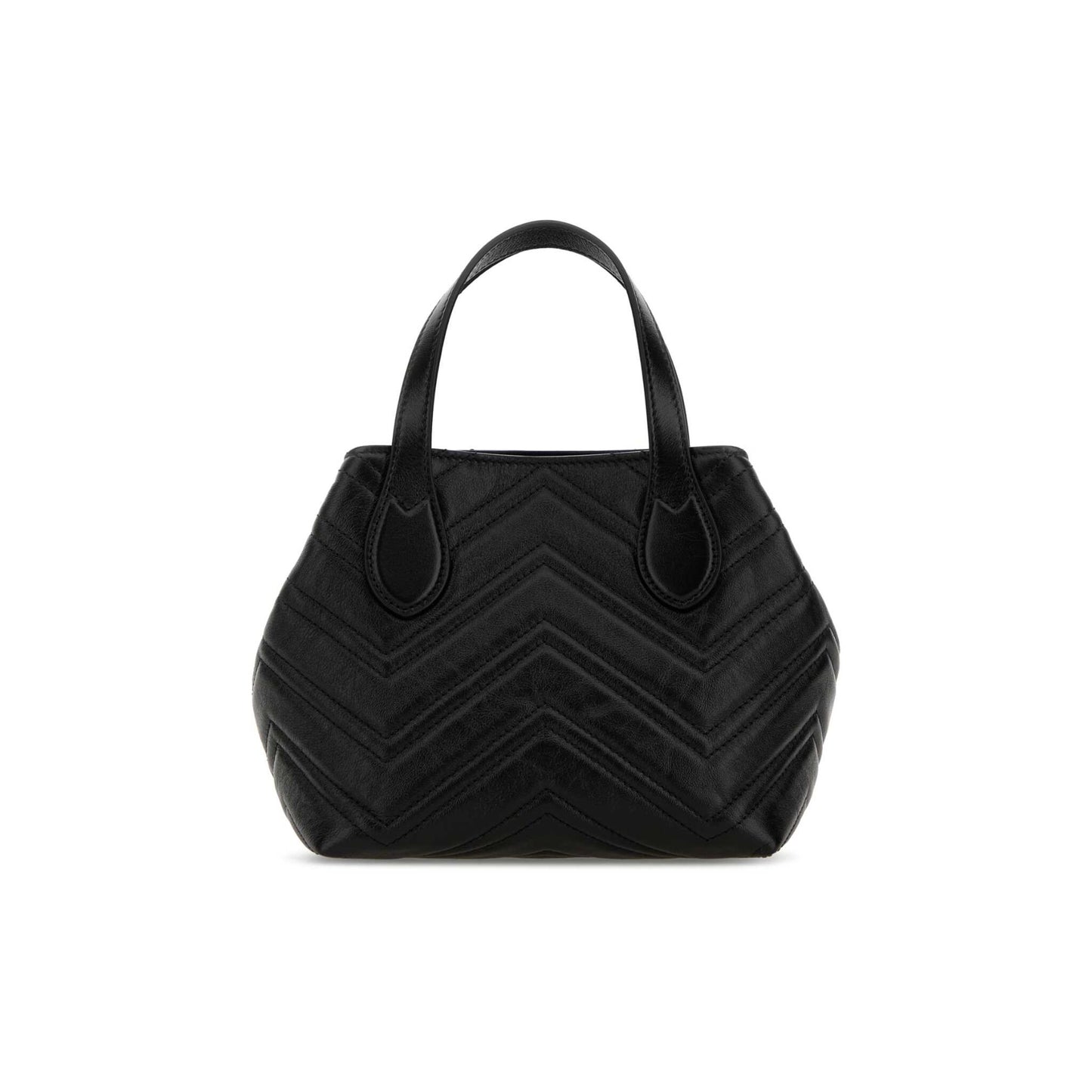 Gucci Mala Tote Pequena GG Marmont em Pele — Preto