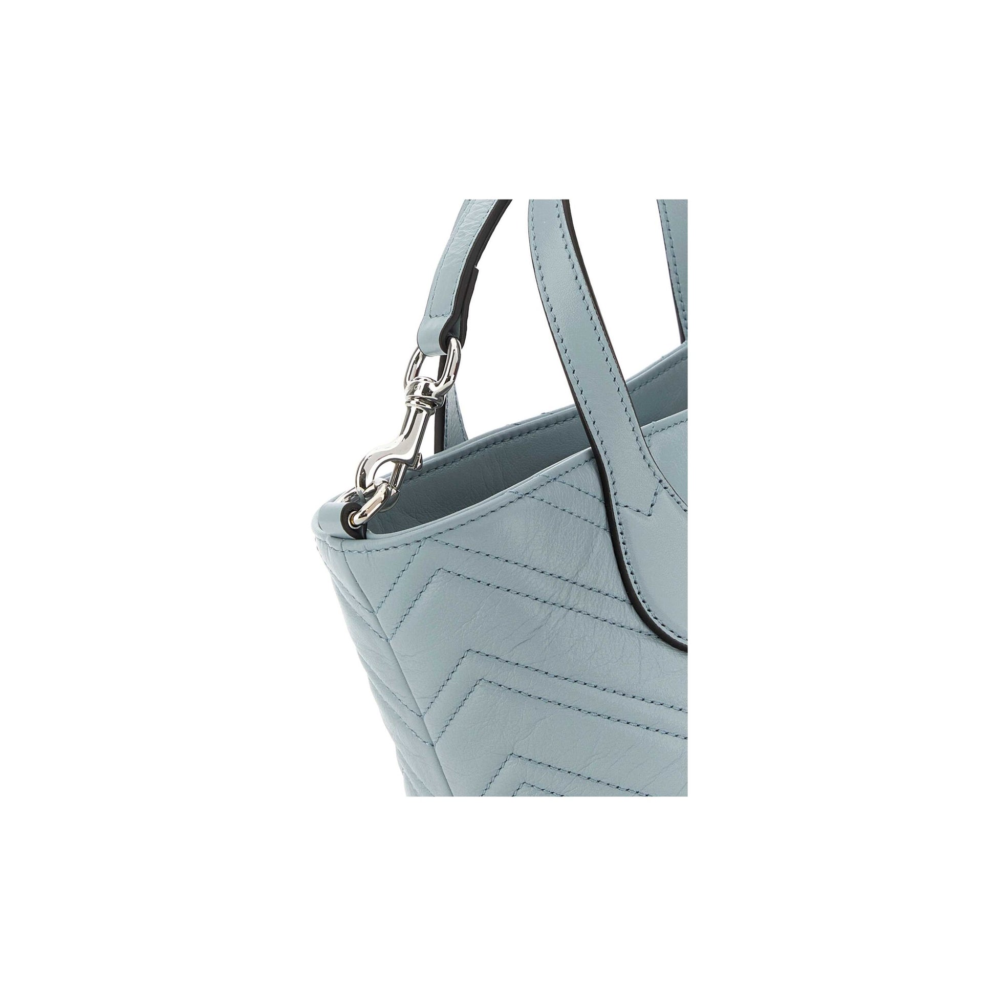 Gucci Mala Tote Pequena GG Marmont em Pele — Azul