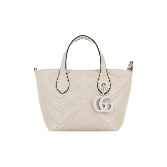 Gucci Mala de Ombro GG Marmont em Pele — Bege