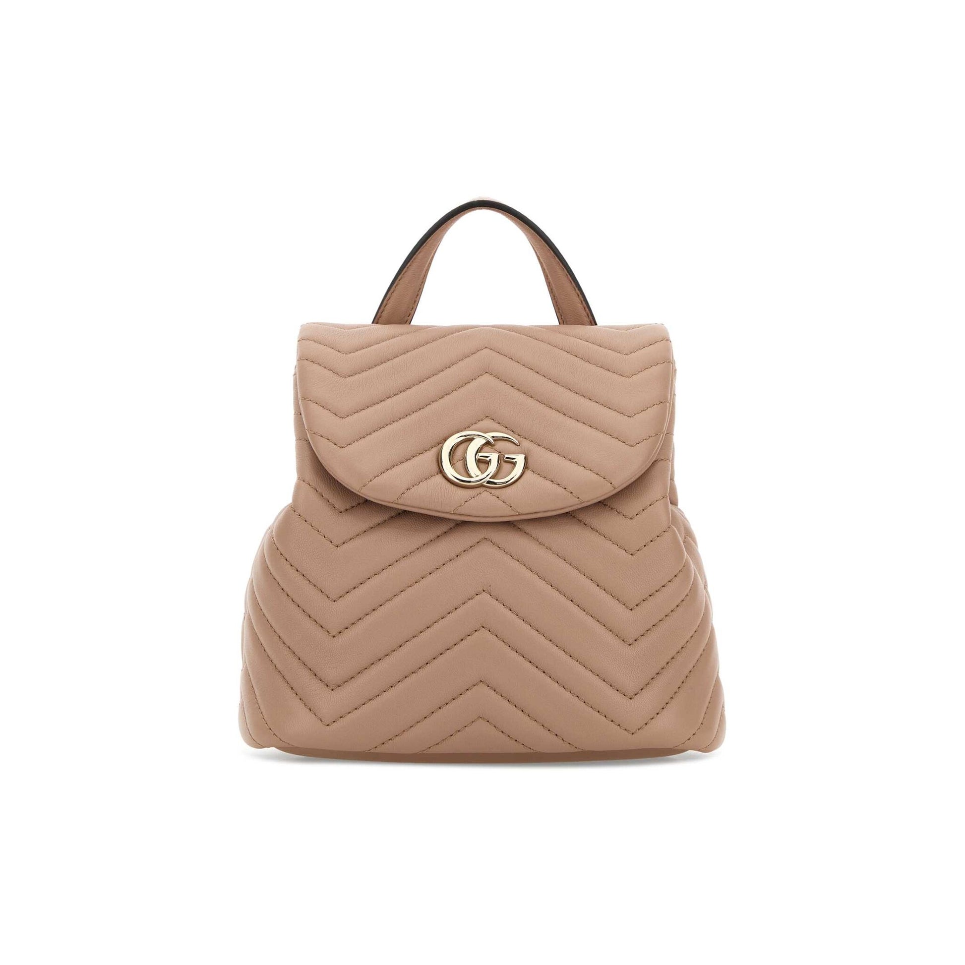 Gucci Mochila GG Marmont em Lona — Rosa
