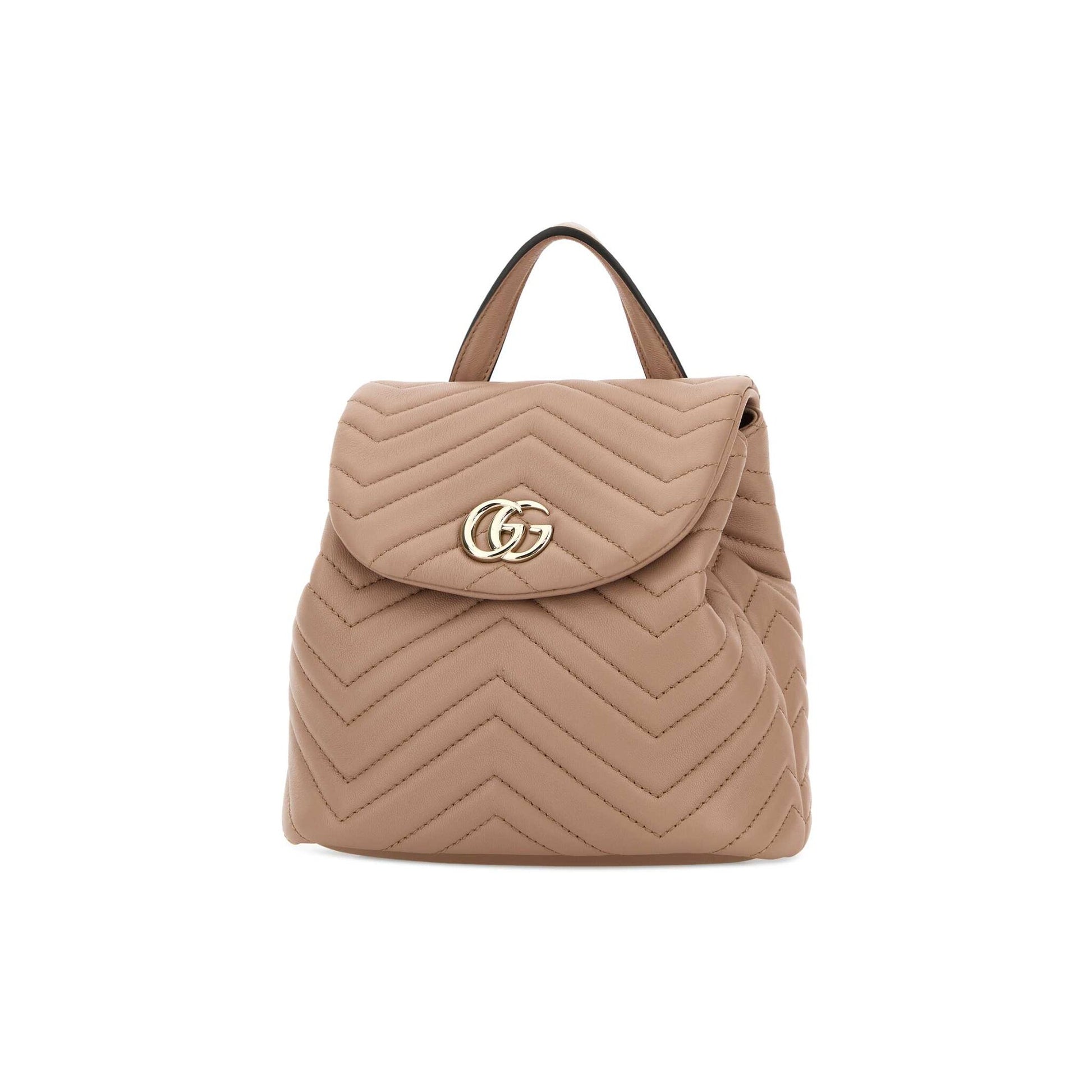 Gucci Mochila GG Marmont em Lona — Rosa