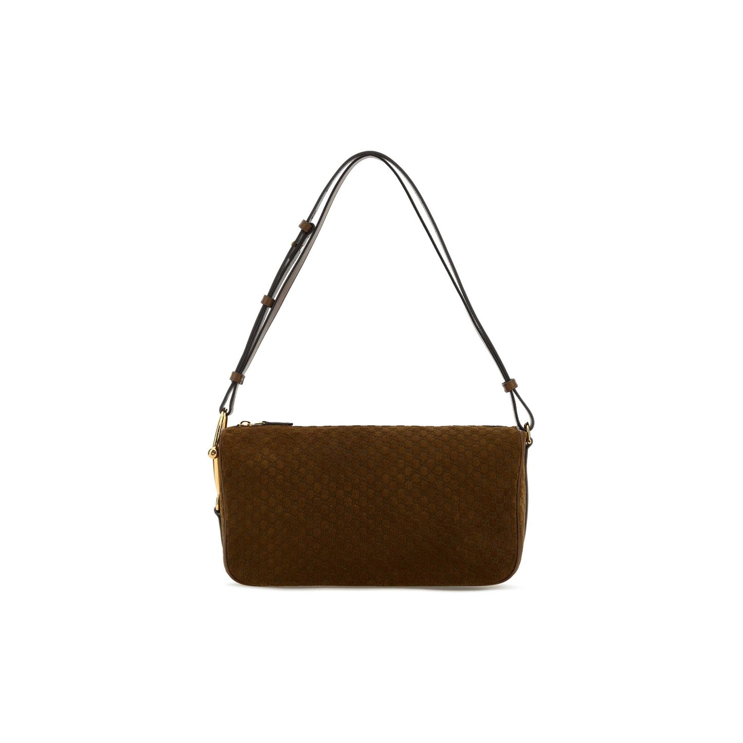 Gucci Mala de Ombro Média Half Horsebit em Pele — Castanho