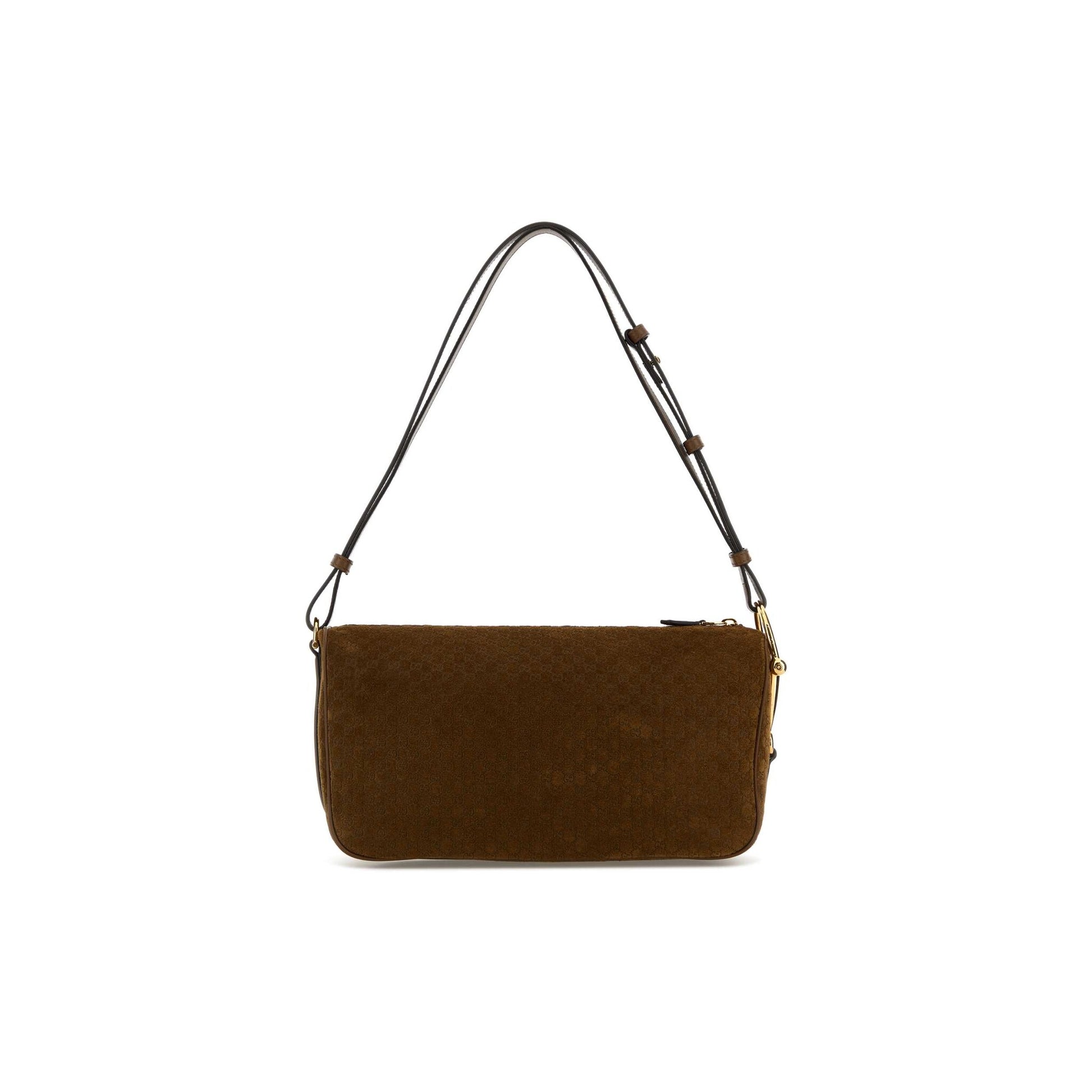 Gucci Mala de Ombro Média Half Horsebit em Pele — Castanho