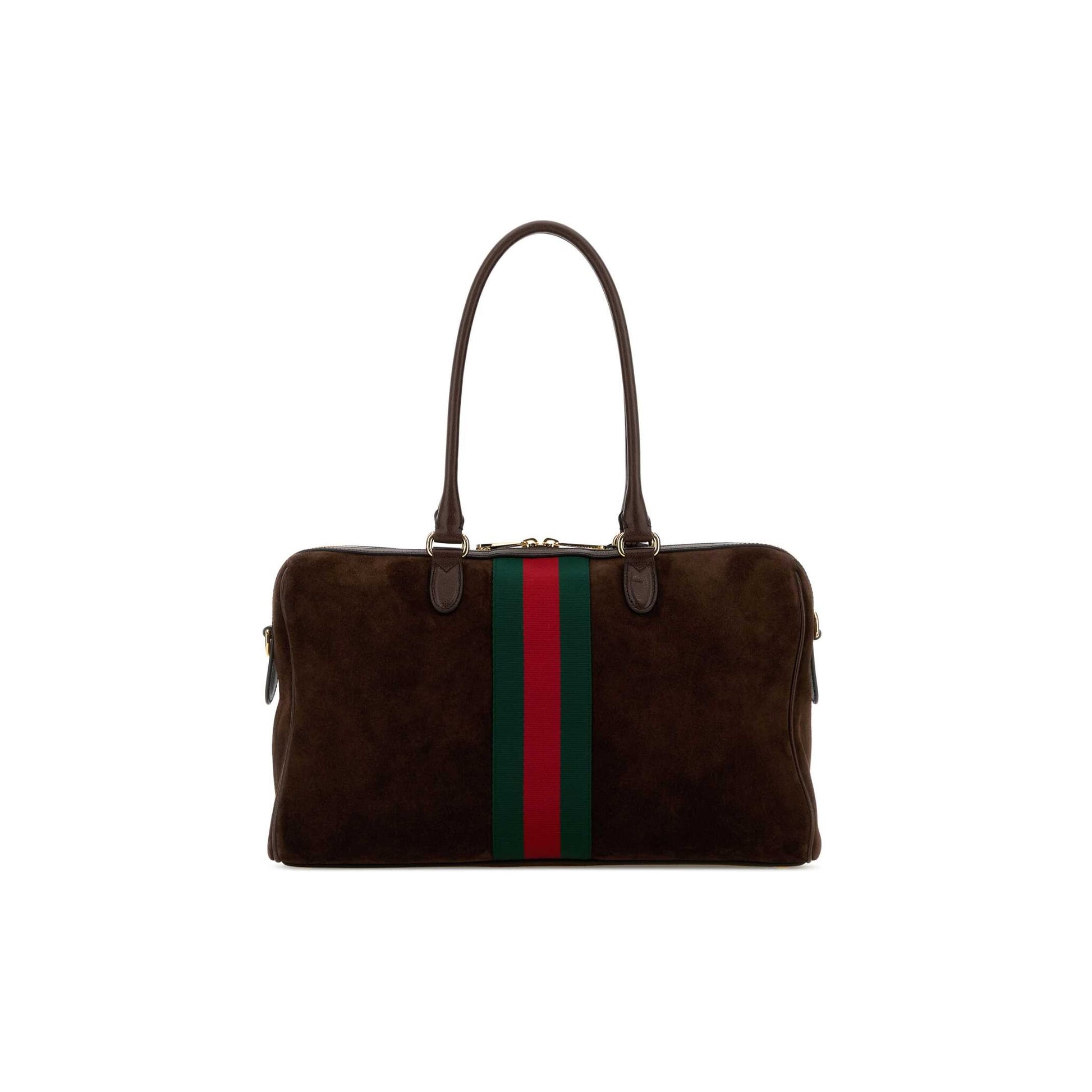 Gucci Mala Horsebit Web Borsetto em Lona — Dourado