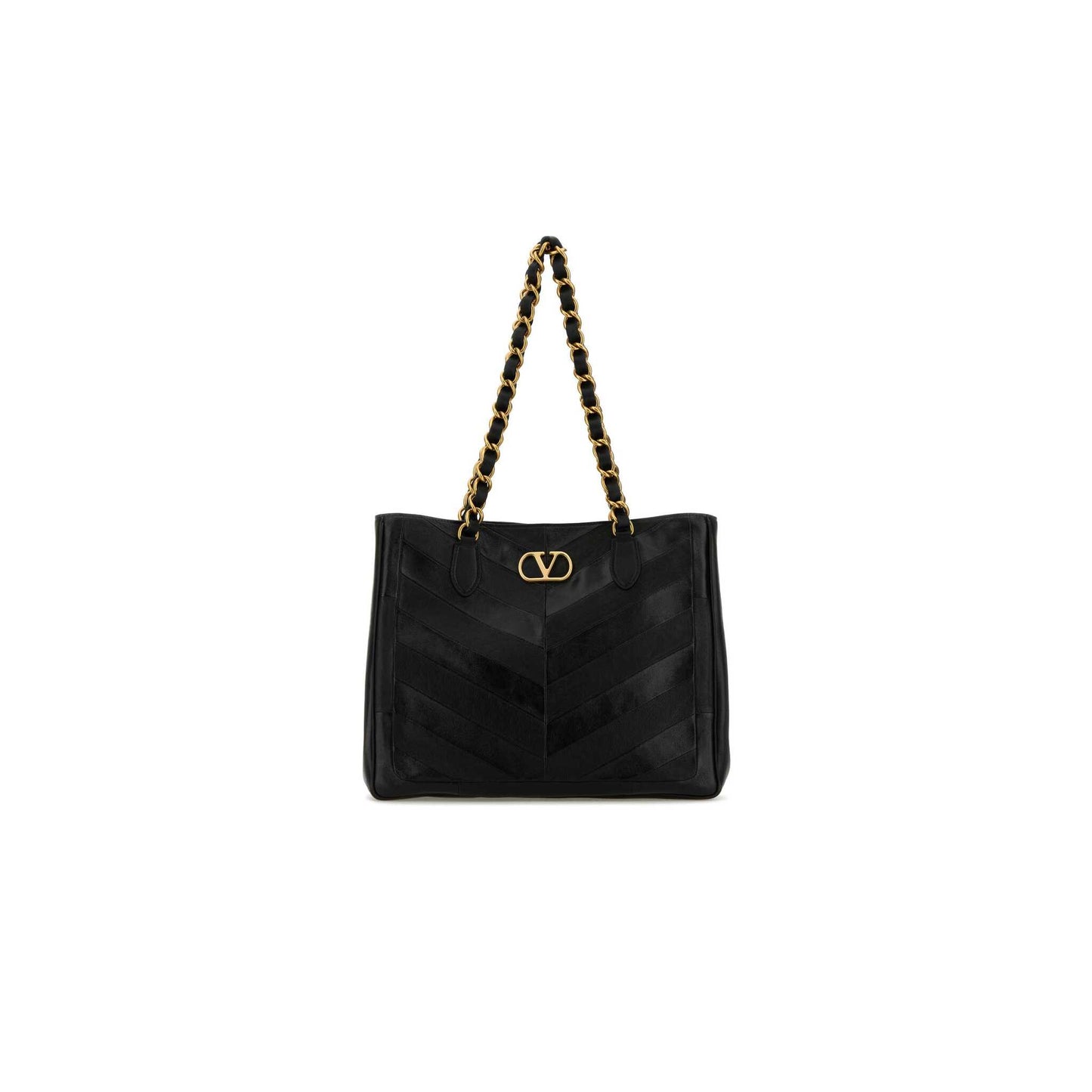 Valentino Garavani Laseine Shopping Bag In Nappa Leather With A Chevron Pattern