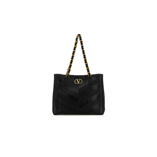 Valentino Garavani Laseine Shopping Bag In Nappa Leather With A Chevron Pattern