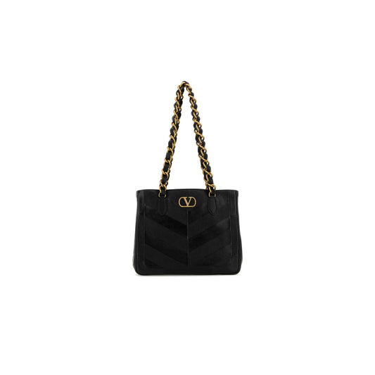 Valentino Garavani Laseine Small Shopping Bag In Chevron-Patterned Nappa Leather