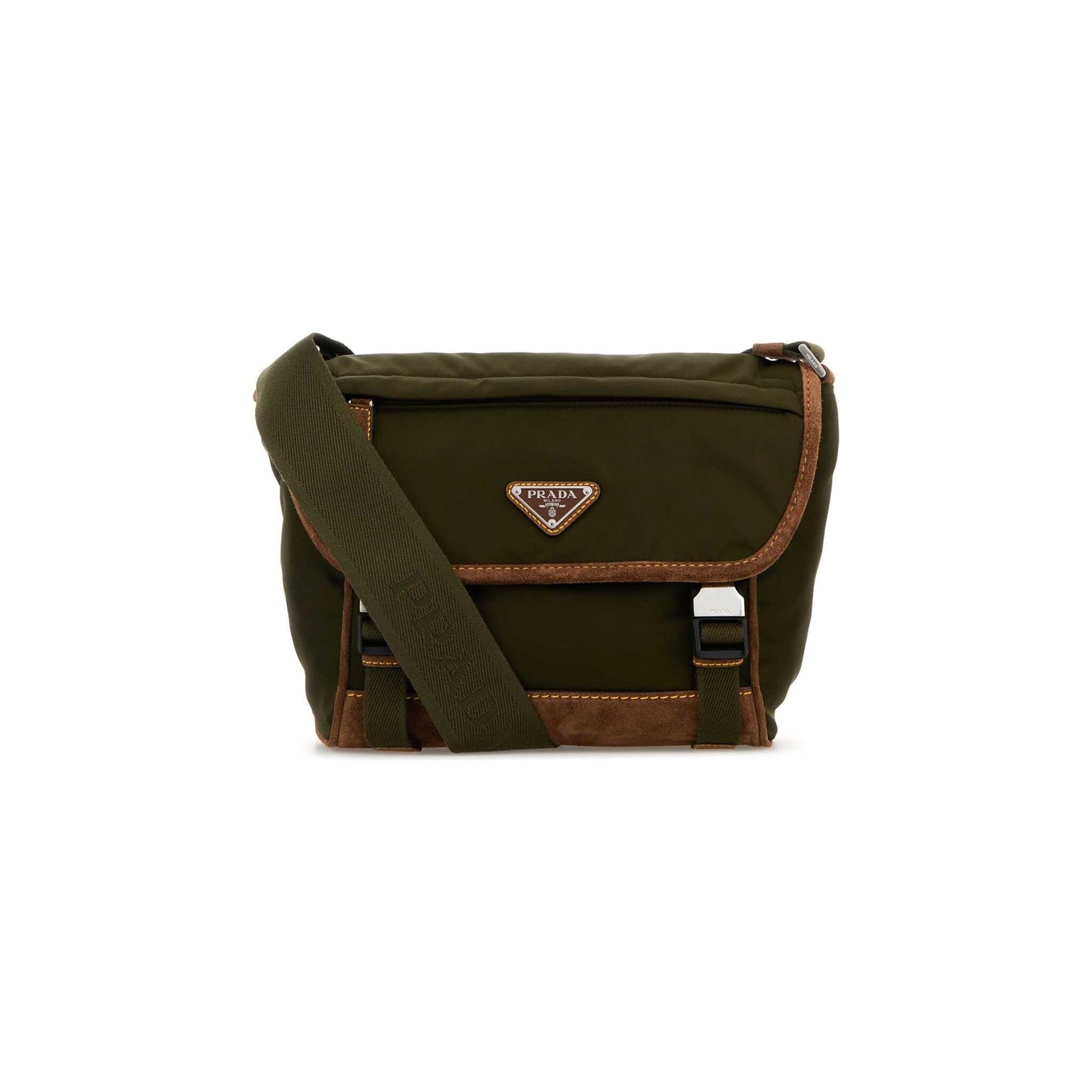 Prada Mala de Ombro em Re-Nylon — Verde