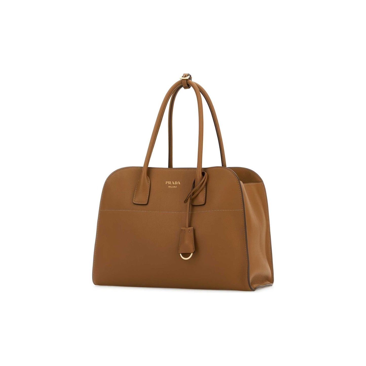 Prada Mala Tote Grande em Pele — Preto