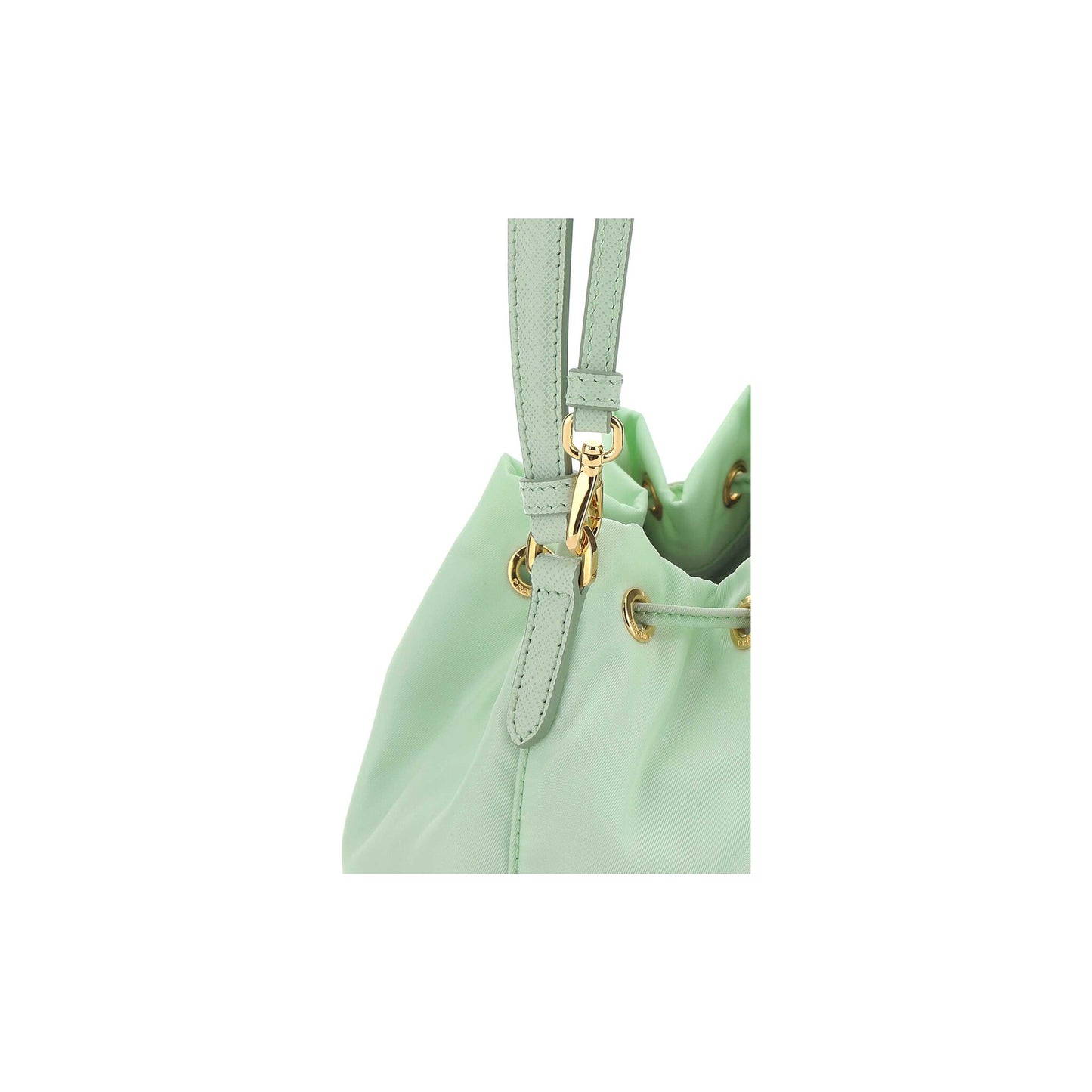 Prada Mala Saco Buckle em Re-Nylon — Bege