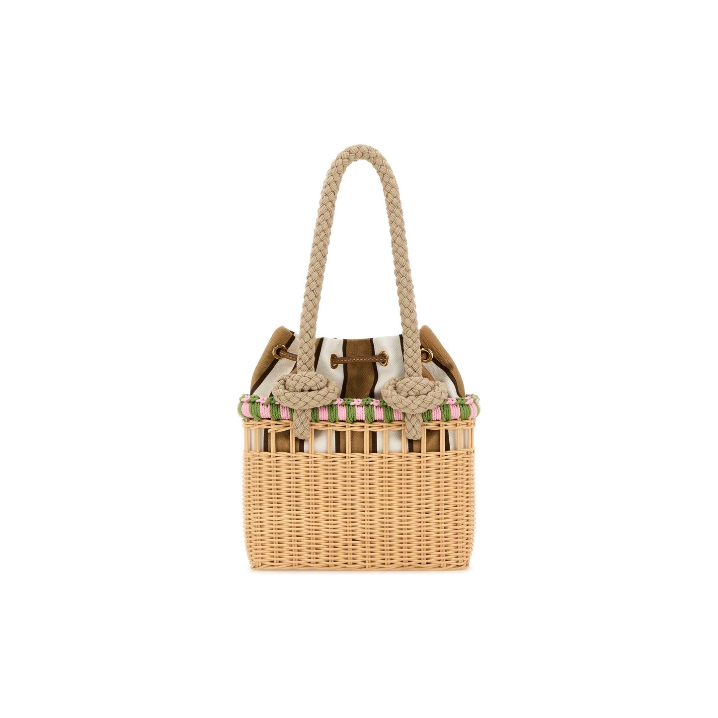 Prada Mala Tote em Vime — Vermelho