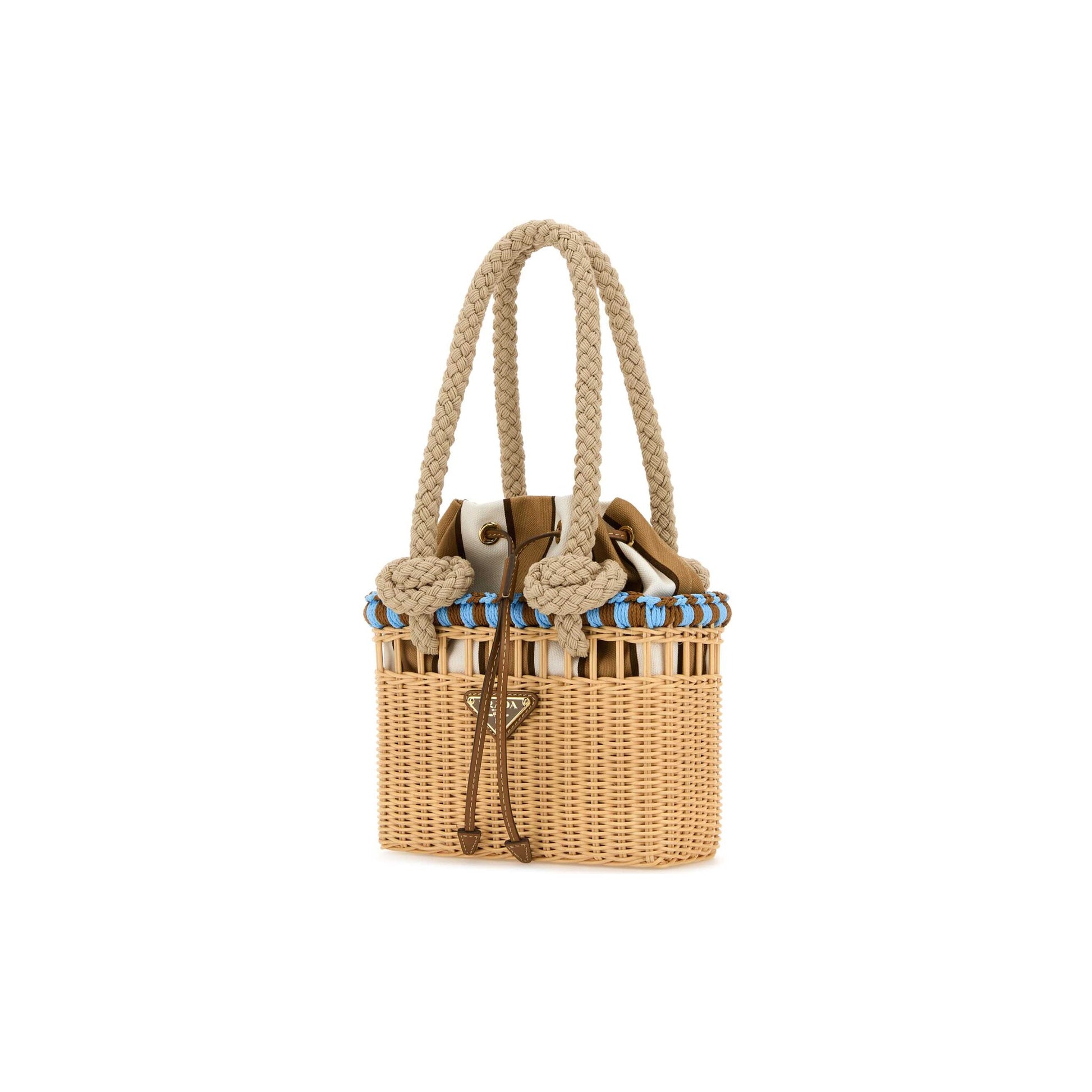 Prada Mala Tote em Vime — Vermelho