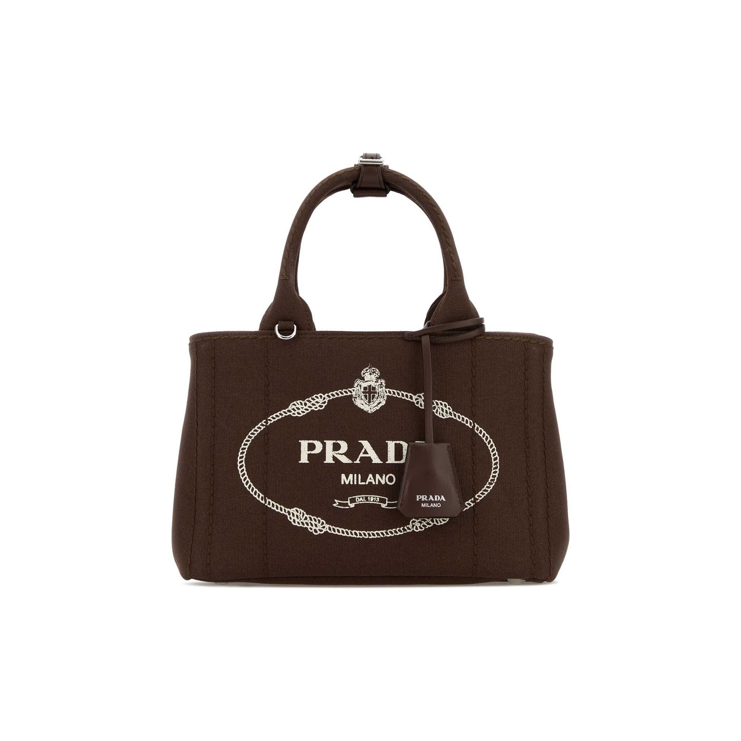 Prada Mala de Ombro em Lona — Castanho
