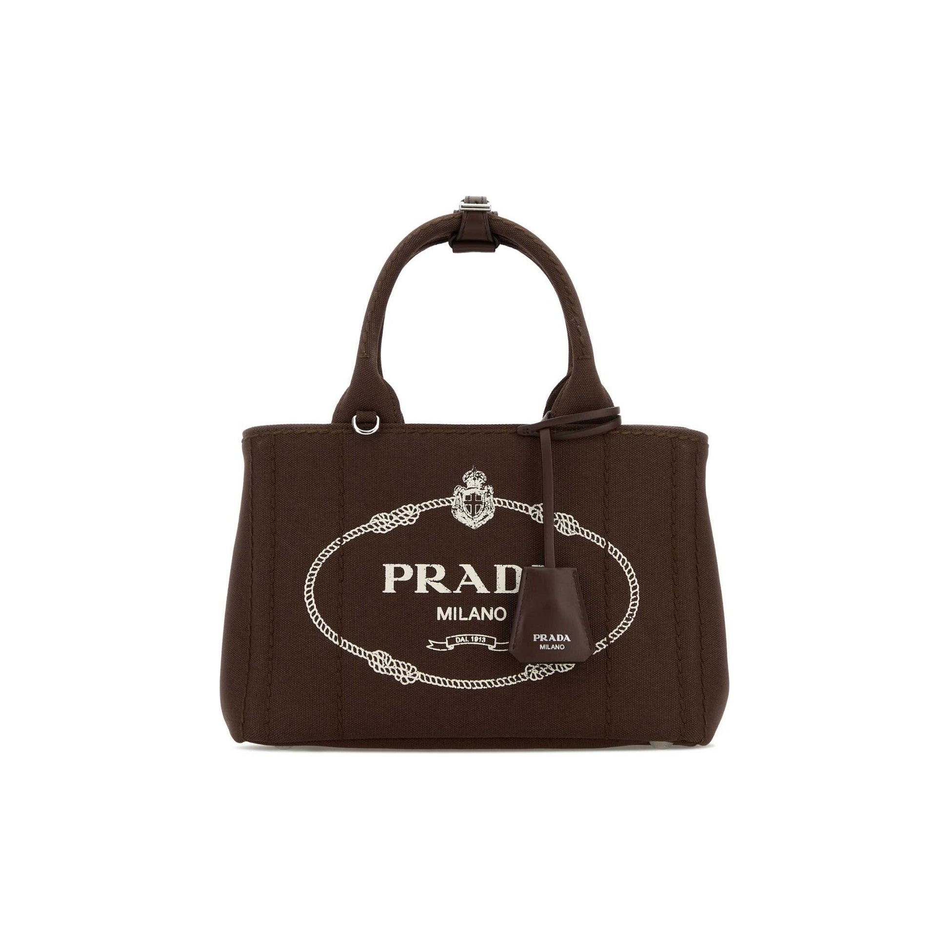 Prada Mala de Ombro em Lona — Castanho