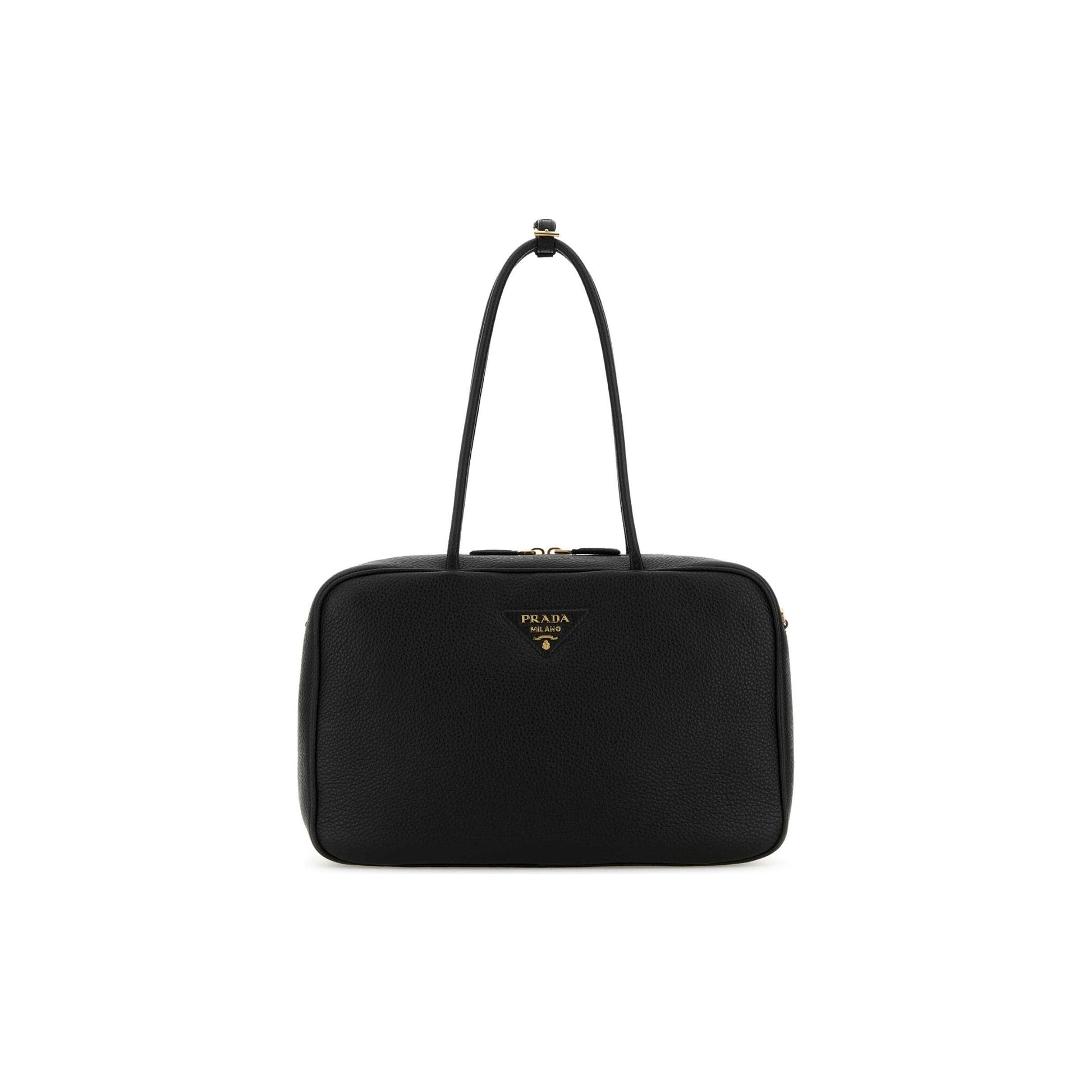 Prada Mala de Ombro em Pele — Preto