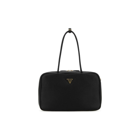 Prada Mala de Ombro em Pele — Preto