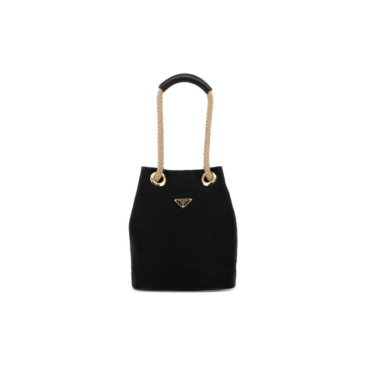 Prada Mala de Ombro Pequena Buckle em Re-Nylon — Preto