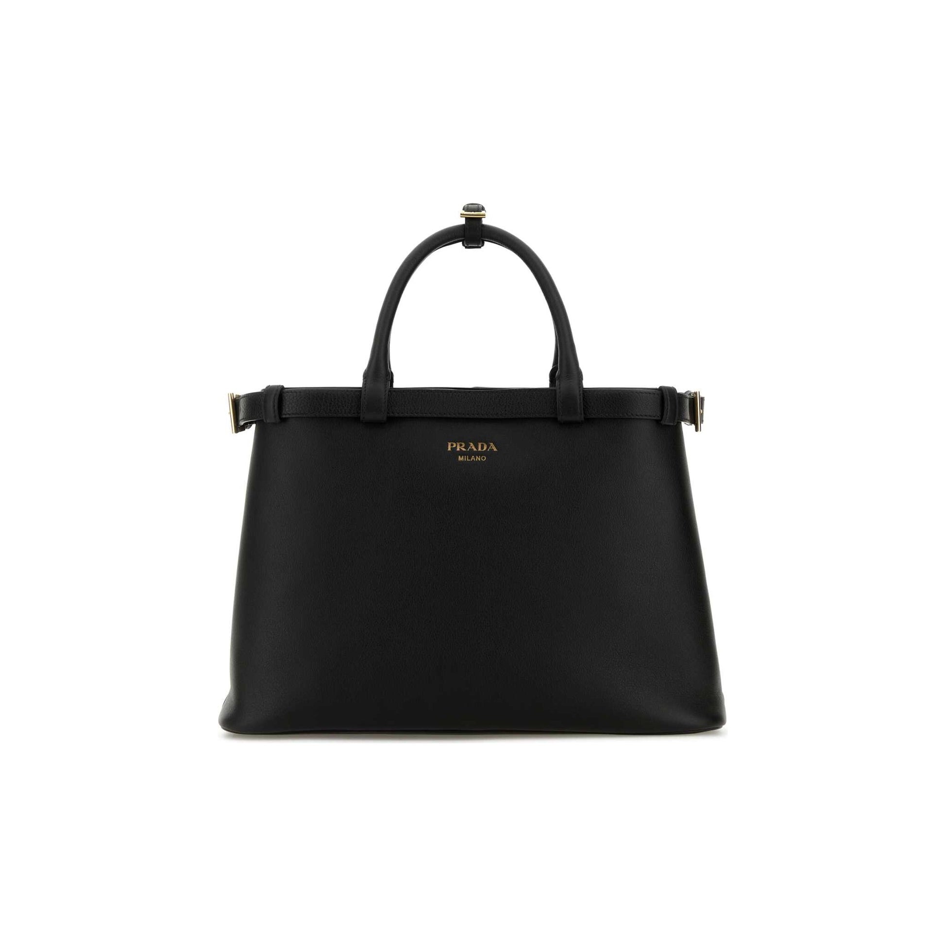 Prada Mala de Ombro Média Buckle em Pele