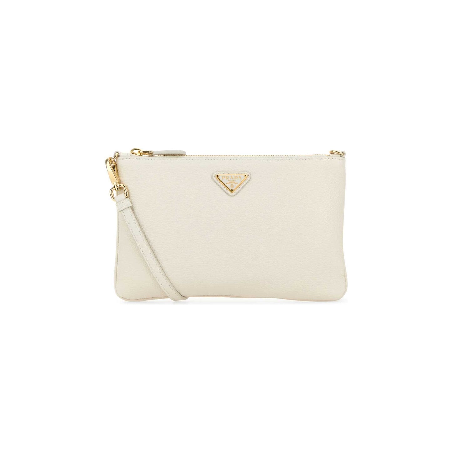Prada Mala Tiracolo em Pele — Branco