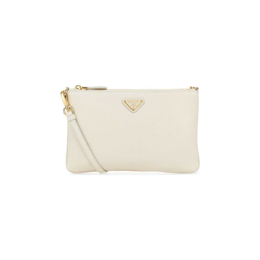Prada Mala Tiracolo em Pele — Branco