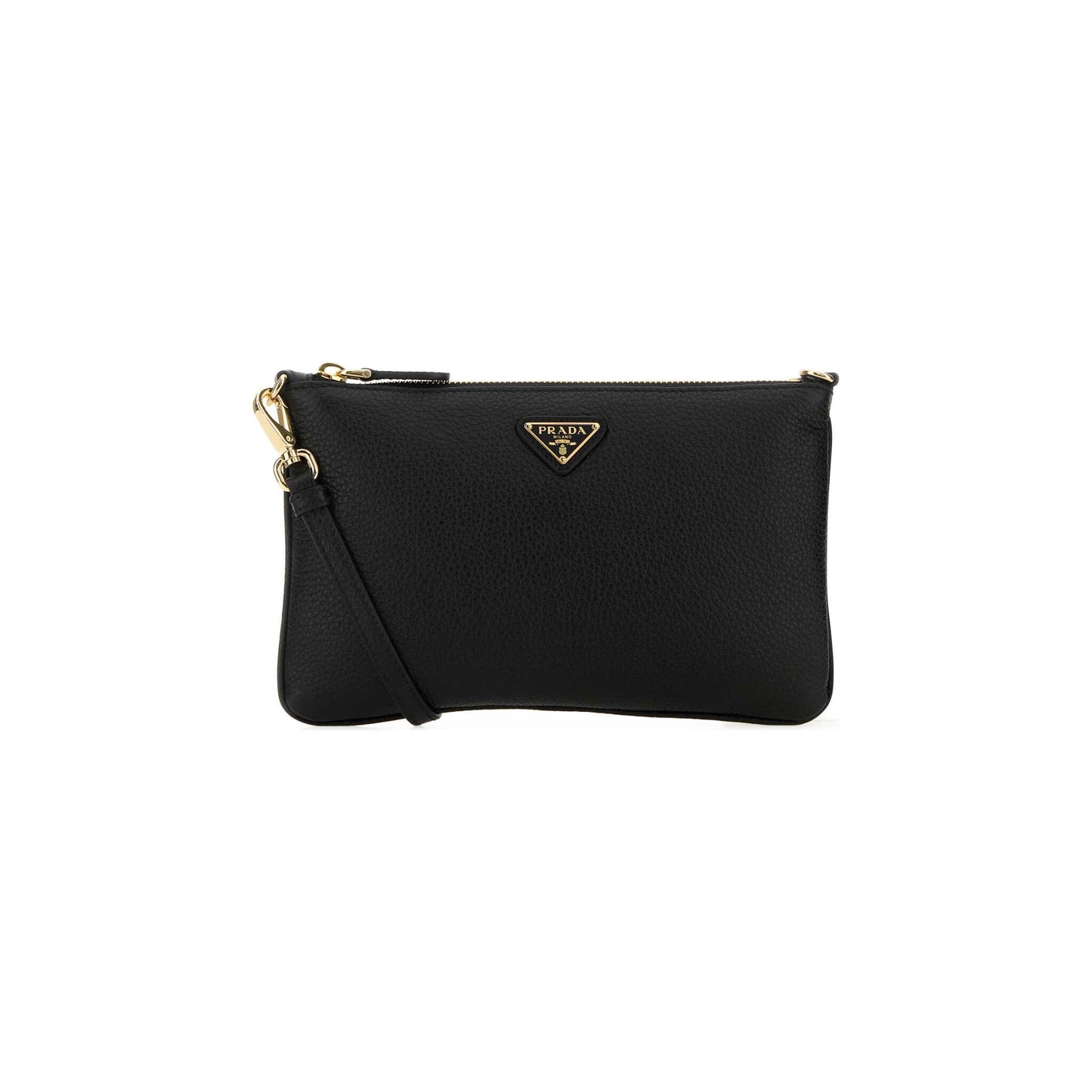 Prada Mala Tiracolo em Pele — Preto