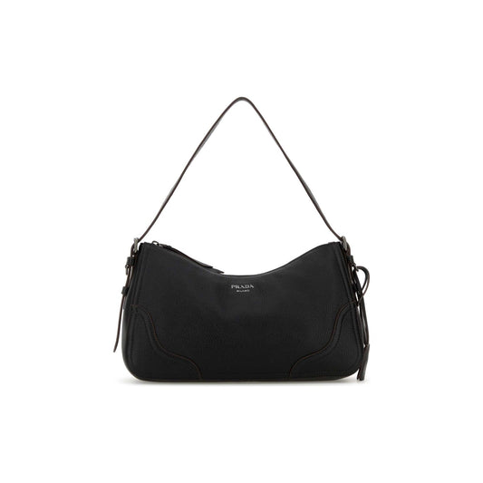 Prada Mala de Ombro Grande Aimée em Lona — Preto