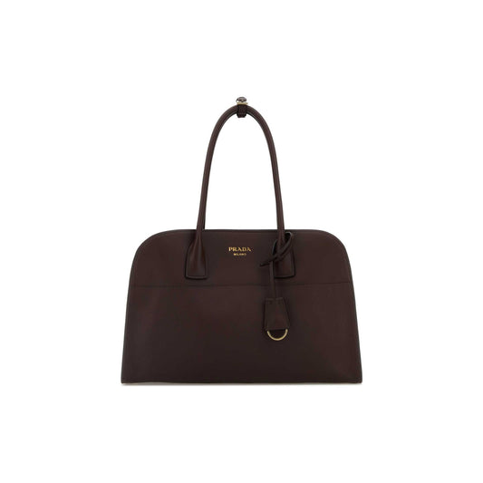 Prada Mala Tote Grande em Pele — Branco