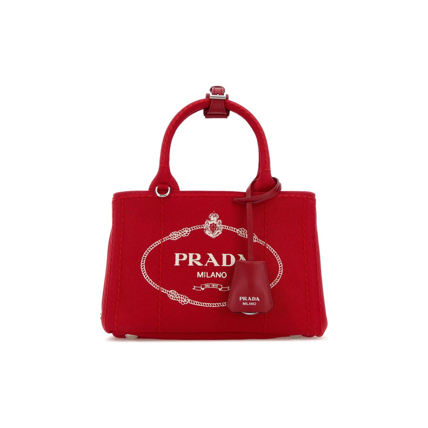Prada Mala de Ombro em Lona — Vermelho
