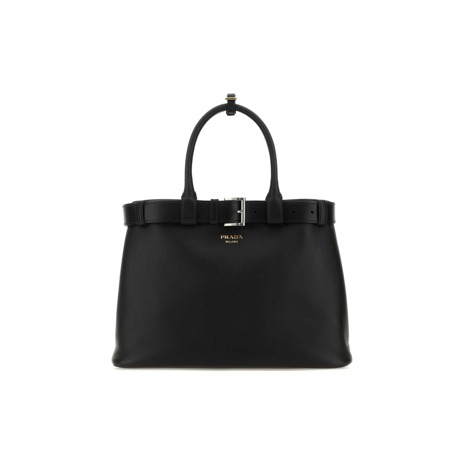 Prada Mala de Mão Grande Buckle em Pele