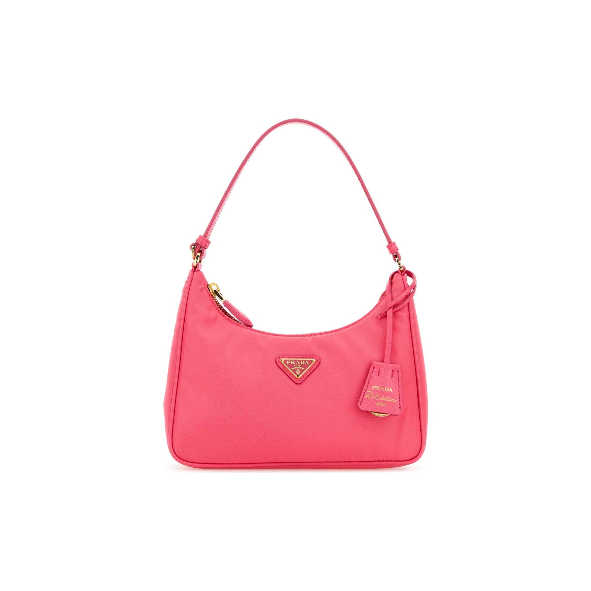 Prada Mala Mini Re-Edition 2005 em Lona — Bordeaux