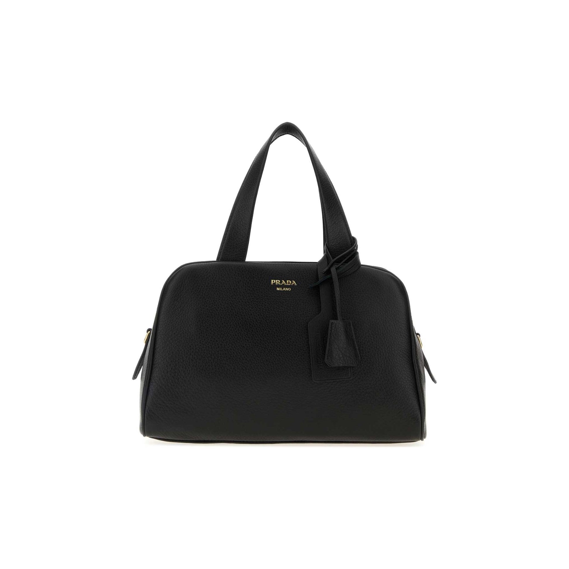 Prada Mala de Ombro em Pele — Preto