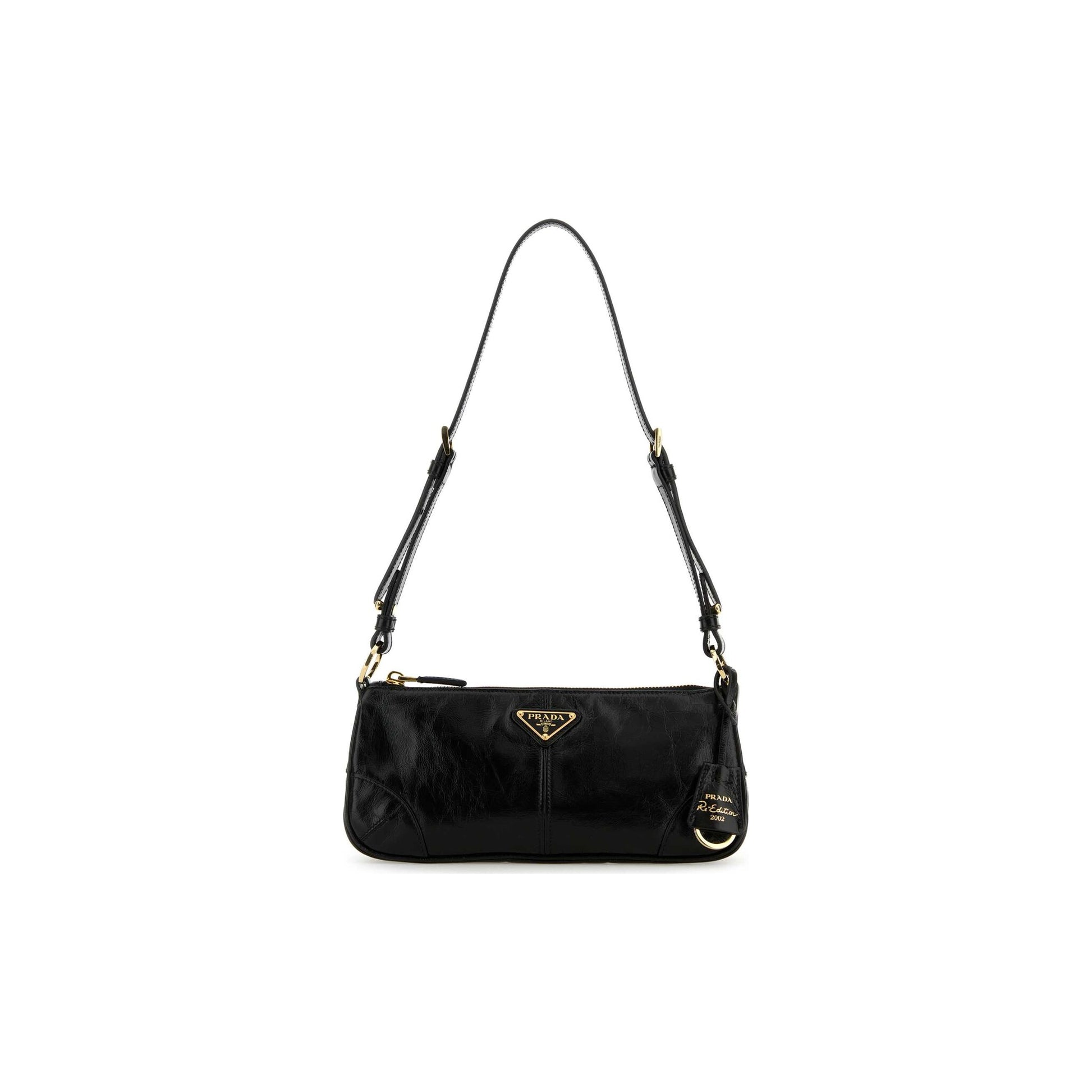Prada Mala de Ombro em Pele — Preto