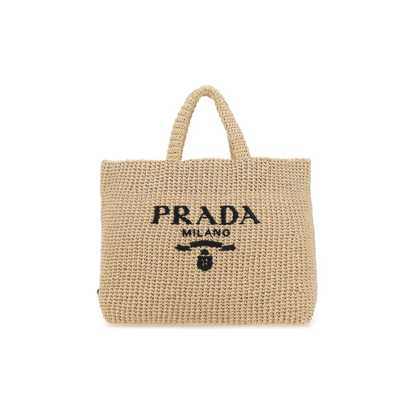 Prada Mala Tote em Vime e Pele