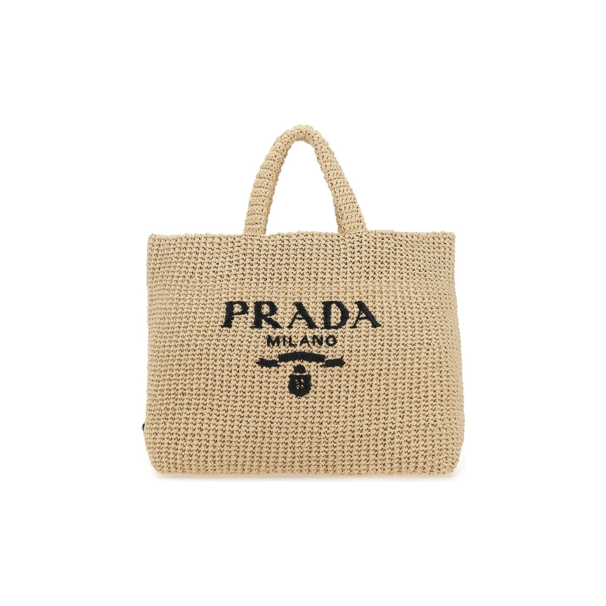 Prada Mala Tote em Vime e Pele
