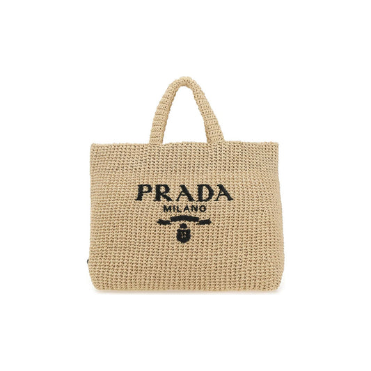 Prada Mala Tote em Vime e Pele
