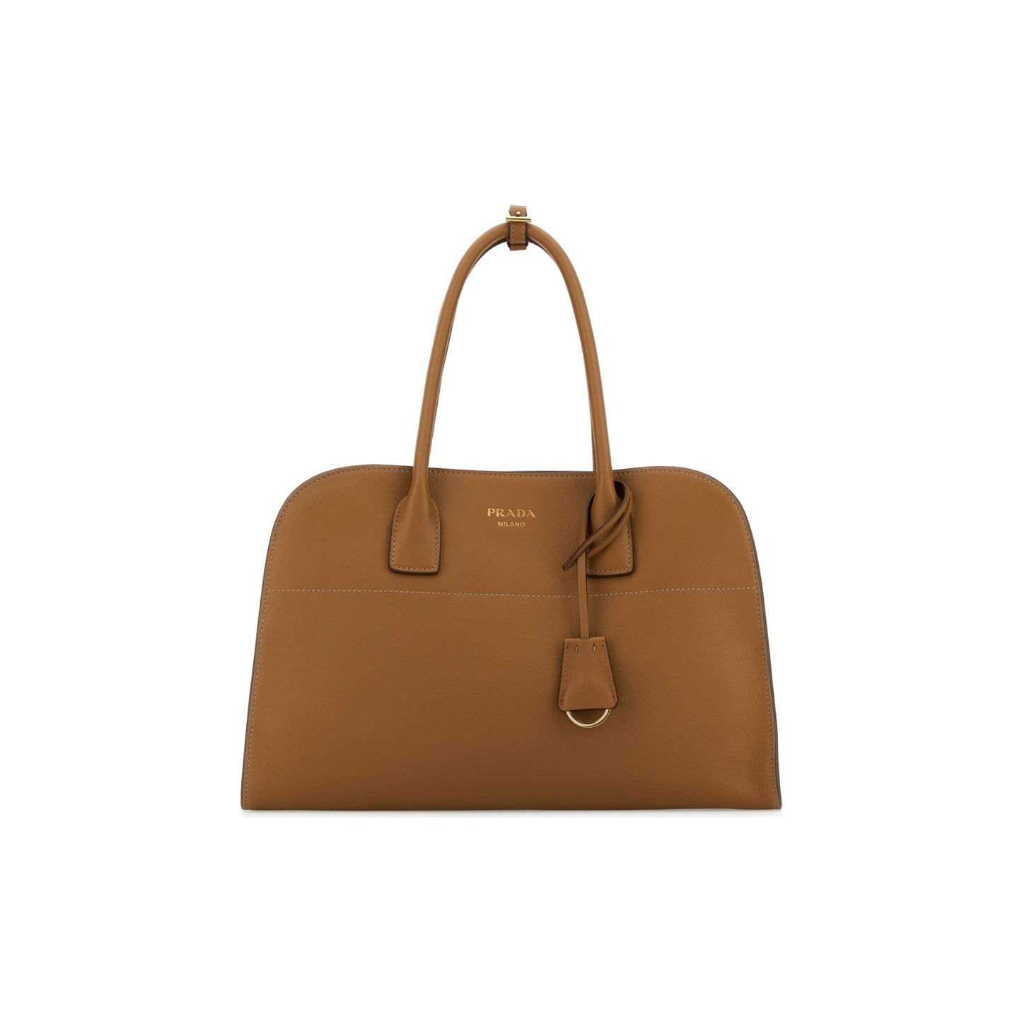 Prada Mala Tote Grande em Pele — Preto