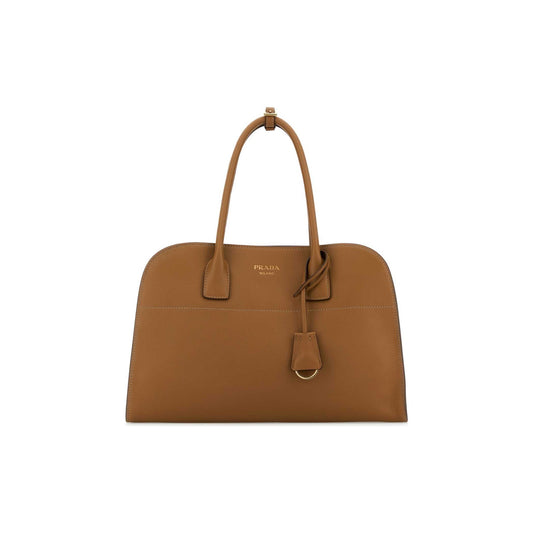 Prada Mala Tote Grande em Pele — Preto