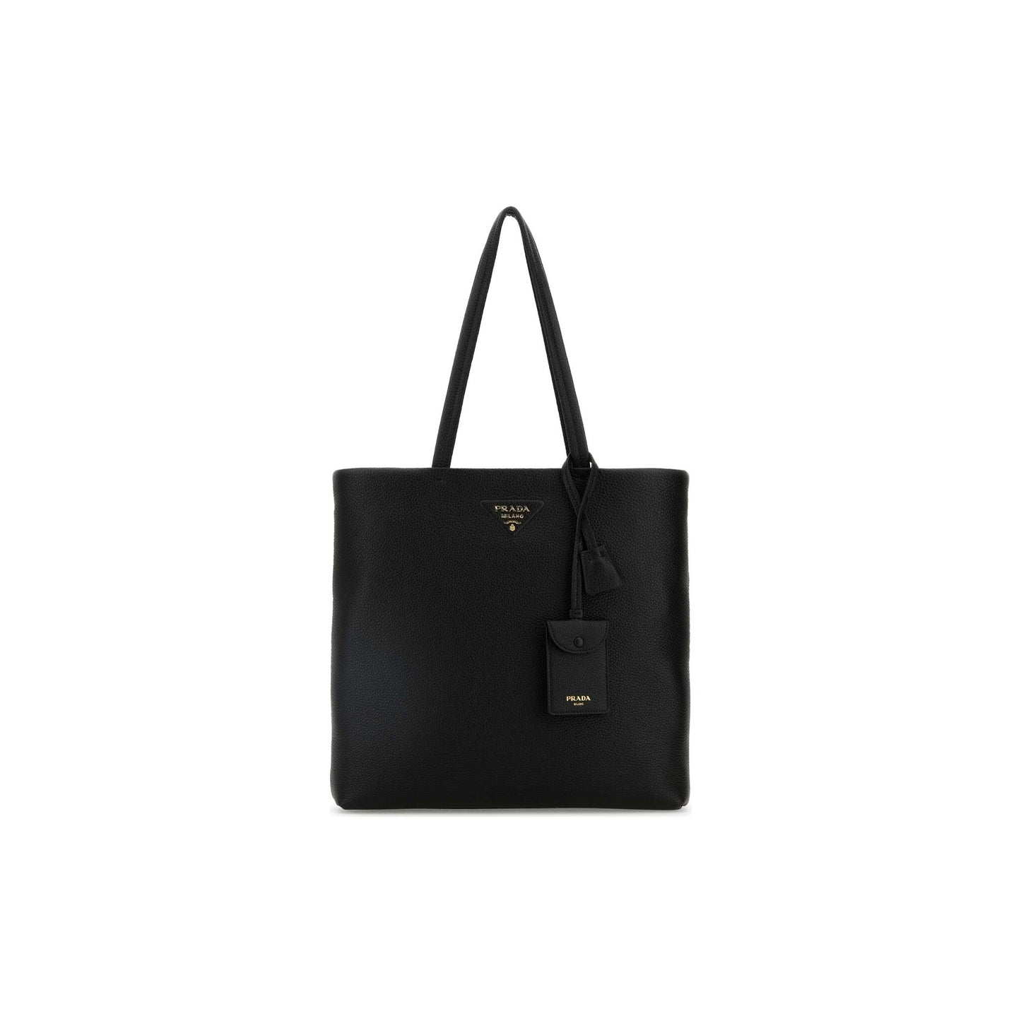 Prada Mala Tote em Pele — Preto