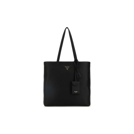 Prada Mala Tote em Pele — Preto