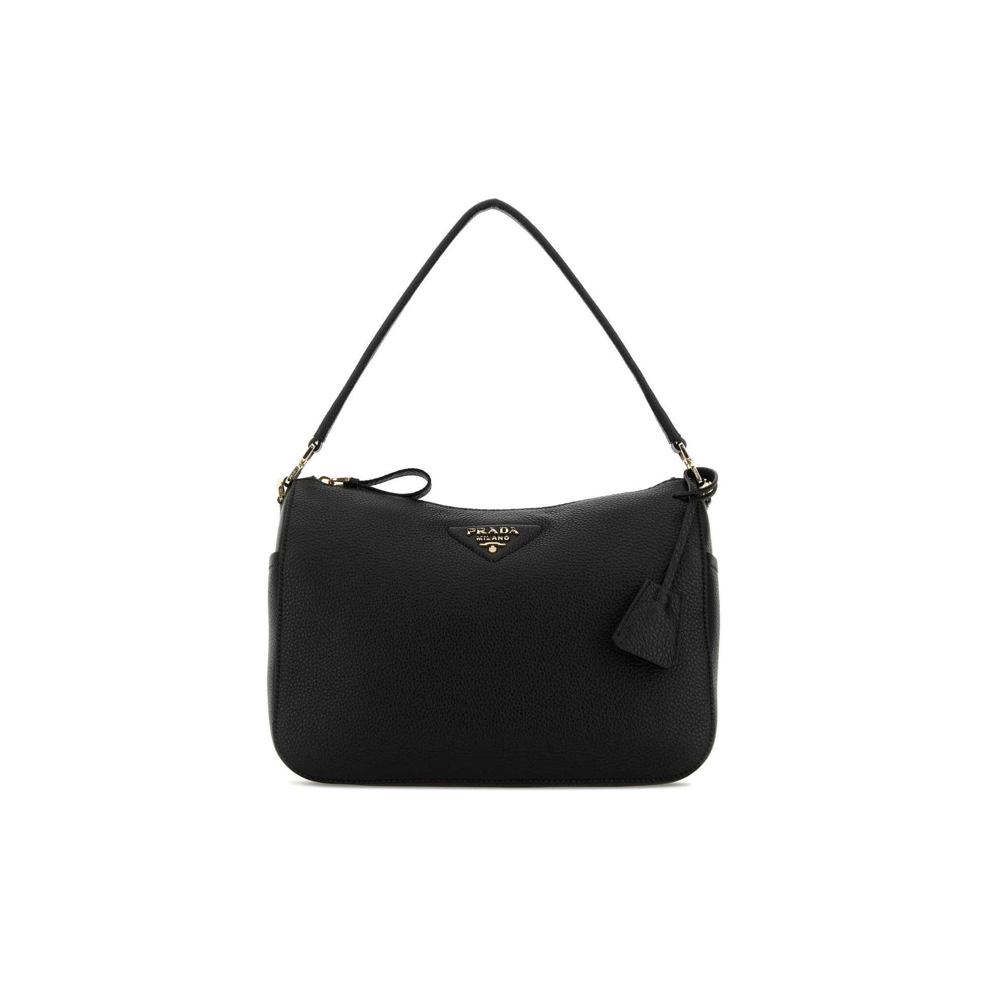 Prada Mala de Ombro Média em Lona — Azul