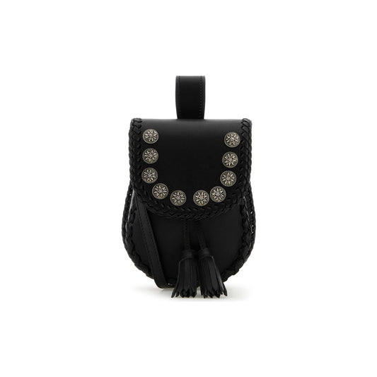 Prada Mala Tiracolo em Pele — Preto