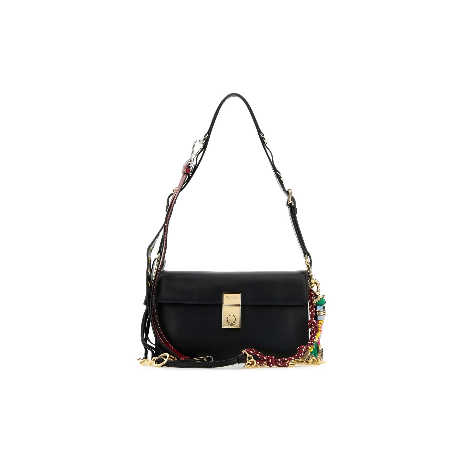 Prada Mala de Ombro Pequena Soft Sound em Pele — Vermelho