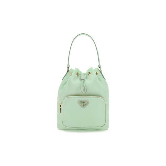 Prada Mala Saco Buckle em Re-Nylon — Bege